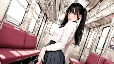 Subway Public Creampie: Hot Brunette College Girl Flashes White Panties & Gets Fucked by Stranger on Morning Train – Cum in Pussy & Mouth!