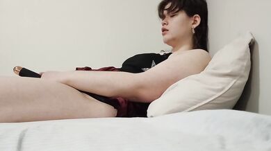 Girl Cumming on a vibrator handcuffed