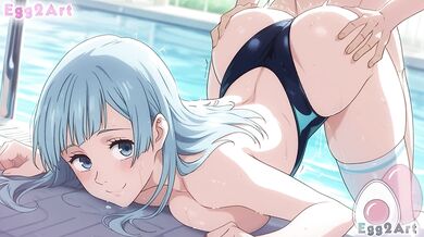 Jujutsu Kaisen swim suit hentai - Kasumi Miwa big tits swim suit blow job hentai By Egg2Art