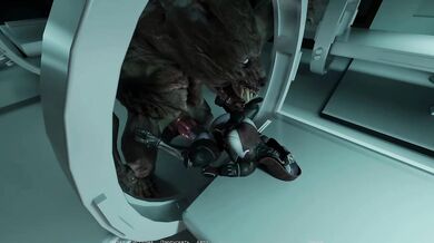 The mutant's huge cock destroyed her ass and filled it to the brim with sperm