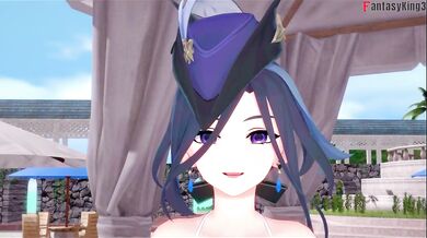 Clorinde bikini blowjob | Genshin Impact | Full & POV on patreon: Fantasyking3