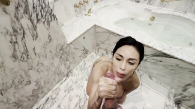 UNFILTERED LOVE ERUPTS BEHIND MARBLE BATHROOM DOOR, DEEPTHROAT WILD