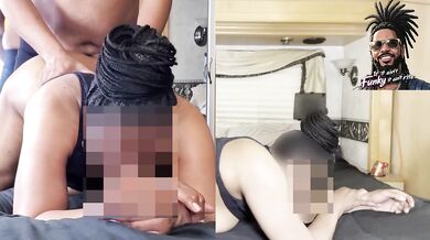 Doggie Split View MILF fucked and dick slapped ass Ebony Doggy Anal Sex