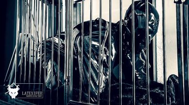 Full Day Enclosure Latex Puppy Play - Part 1