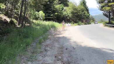 Public Cumwalk next to the Beach and Risky Sex on the Bushes