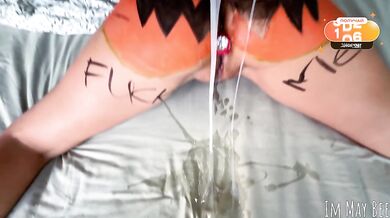 The local slut gets fucked by the whole town on Halloween