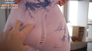 Sorry Step Sis , For Ripped Leggins And Rough Fucked Oiled Ass With Tight Pussy , Yummy