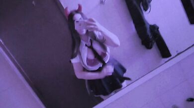 Just a cute naughty student, making a striptease and showing her tongue out begging for u put your hard cock on my mouth