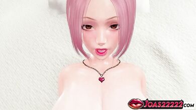 Riku Uncensored 3D Animation: Kitty Cosplay Big Tits Massage & Pussy Licking Fingering Squirt
