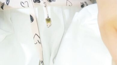 Just a cute girl wearing a white skirts and a cute tshirt being naughty, tongue fetish and masturbation