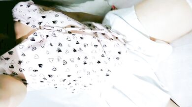Just a cute girl wearing a white skirts and a cute tshirt being naughty, tongue fetish and masturbation