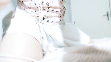 Just a cute girl wearing a white skirts and a cute tshirt being naughty, tongue fetish and masturbation