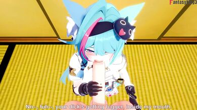 Mint cute blowjob | NTE | Full & POV on patreon: Fantasyking3