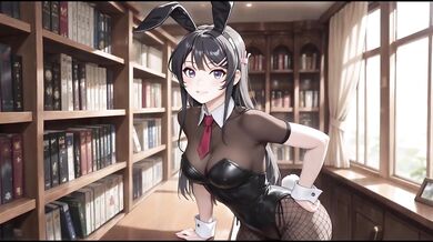 Bunny girl fucks you in the library (Mai Sakurajima)