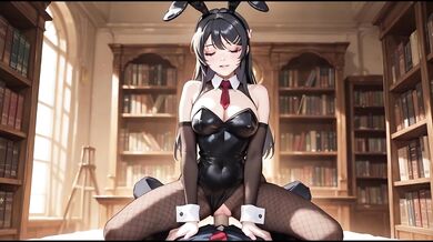 Bunny girl fucks you in the library (Mai Sakurajima)