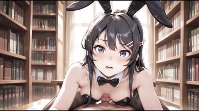 Bunny girl fucks you in the library (Mai Sakurajima)