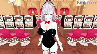 Shirogane Noel (Bunny Girl) and I have intense sex in the casino. - Hololive VTuber POV Hentai