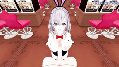 Shirogane Noel (Bunny Girl) and I have intense sex in the casino. - Hololive VTuber POV Hentai