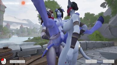 The goblin's dirty cock was in the noble, innocent pussy of the princess girl. 3D