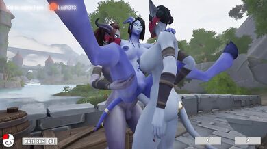 The goblin's dirty cock was in the noble, innocent pussy of the princess girl. 3D