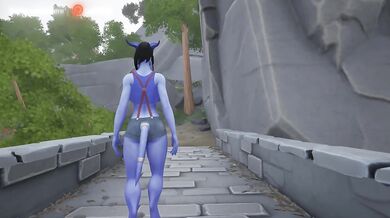 The goblin's dirty cock was in the noble, innocent pussy of the princess girl. 3D
