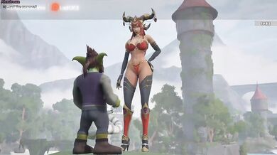 The goblin's dirty cock was in the noble, innocent pussy of the princess girl. 3D