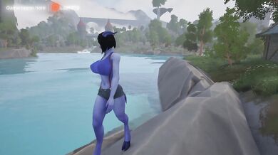 The goblin's dirty cock was in the noble, innocent pussy of the princess girl. 3D