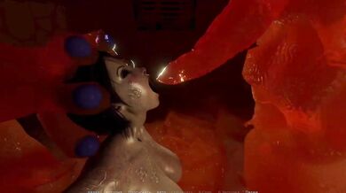 Tali's pussy and ass crave the cocks of a huge slug and impales herself on it with all her might