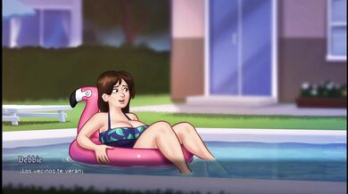 NUEVA ESCENA +18 summertime saga debbie piscina bajo el agua sexo intenso - summertime saga