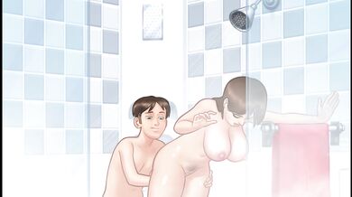 Collagen masturbating a stepmother in the bathroom until she reaches climax - Summertime Saga