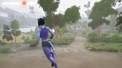She was looking for huge cocks and now she's being fucked in the pussy and ass by two huge cocks on a bridge