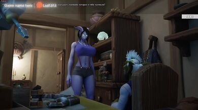 A tauren's huge penis penetrates a draenei girl's tight ass. Hentai Game Animation