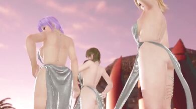 Dead or Alive Xtreme Venus Vacation Monica Tina and Ayane Soiree Dress Nude Mod Fanservice Appreciation