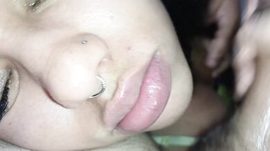 big thick facial cumshot and on big lips, facial handjob