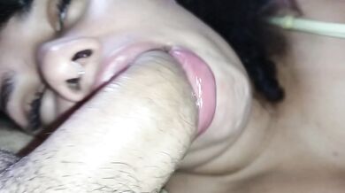 big thick facial cumshot and on big lips, facial handjob