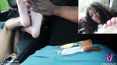 Starrsoles Gives Me A footjob that ends with a post-orgasm tourment handjob Pov1