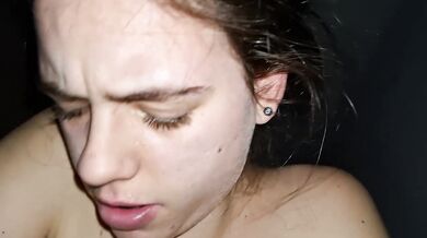 Cheeky blowjob with hidden titfuck climax