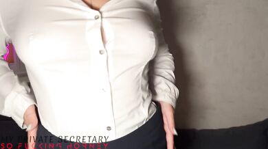 my private secretary in naughty office suit and monster high heels fucking the boss