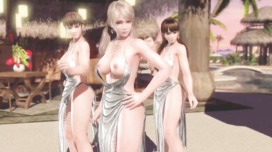 Dead or Alive Xtreme Venus Vacation Hitomi Leifang and Amy Soiree Dress Nude Mod Fanservice Appreciation