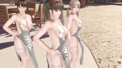 Dead or Alive Xtreme Venus Vacation Hitomi Leifang and Amy Soiree Dress Nude Mod Fanservice Appreciation