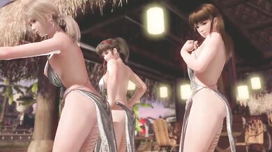 Dead or Alive Xtreme Venus Vacation Hitomi Leifang and Amy Soiree Dress Nude Mod Fanservice Appreciation