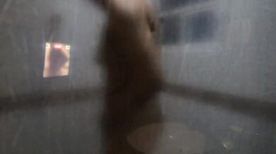We finished having sex and she's still touching herself in the shower