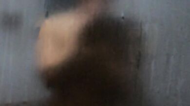 We finished having sex and she's still touching herself in the shower
