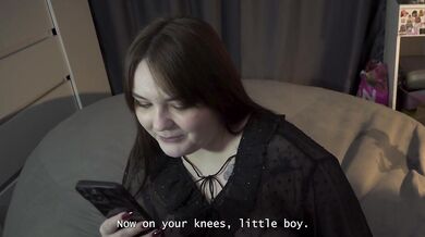 Porn story - Stella smirks with mischief while fucking her boyfriend with a strap-on