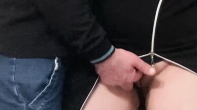 Fingering Slut's Pussy in Public Subway