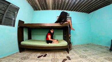 Caught in the act in the bunk bed, girlfriend upstairs, friend downstairs, boyfriend in the middle of adultery