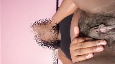 I got so horny, home alone, I decided to fuck my hairy pussy