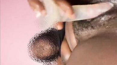 I got so horny, home alone, I decided to fuck my hairy pussy