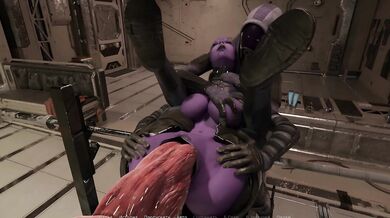 The witch opened a portal and a huge mutated dick came out and fucked their asses. part 2