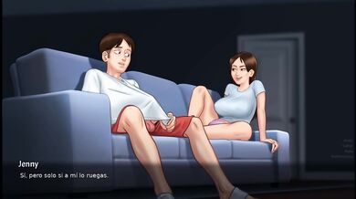 Stepmother helps her collagen masturbate using a better technique - Summertime Saga